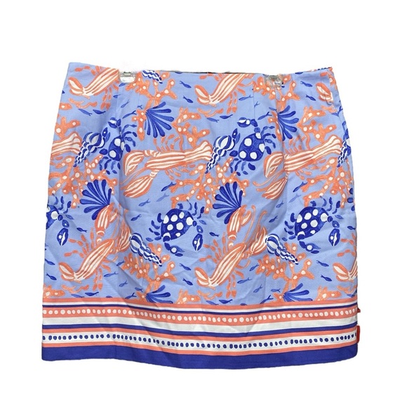 Talbots Canvas A-Line Skirt In Blue Sky Multi NWT - Picture 3 of 7